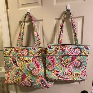 Vera Bradley green overnight and shoulder bag set